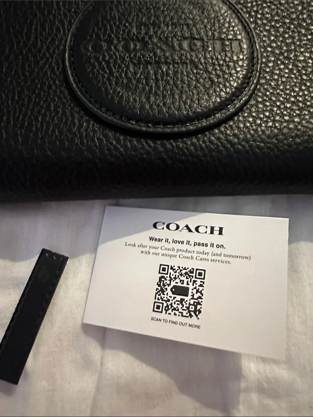 Coach Black Pebbled Leather Zip-Around Wristlet